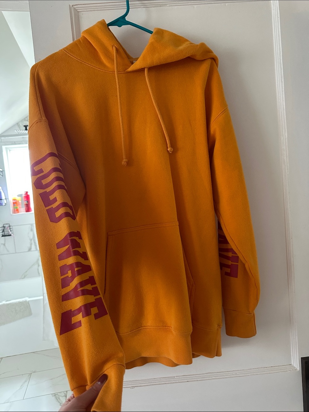 Mustard Yellow Graphic Sleeve Hoodie - Unbranded